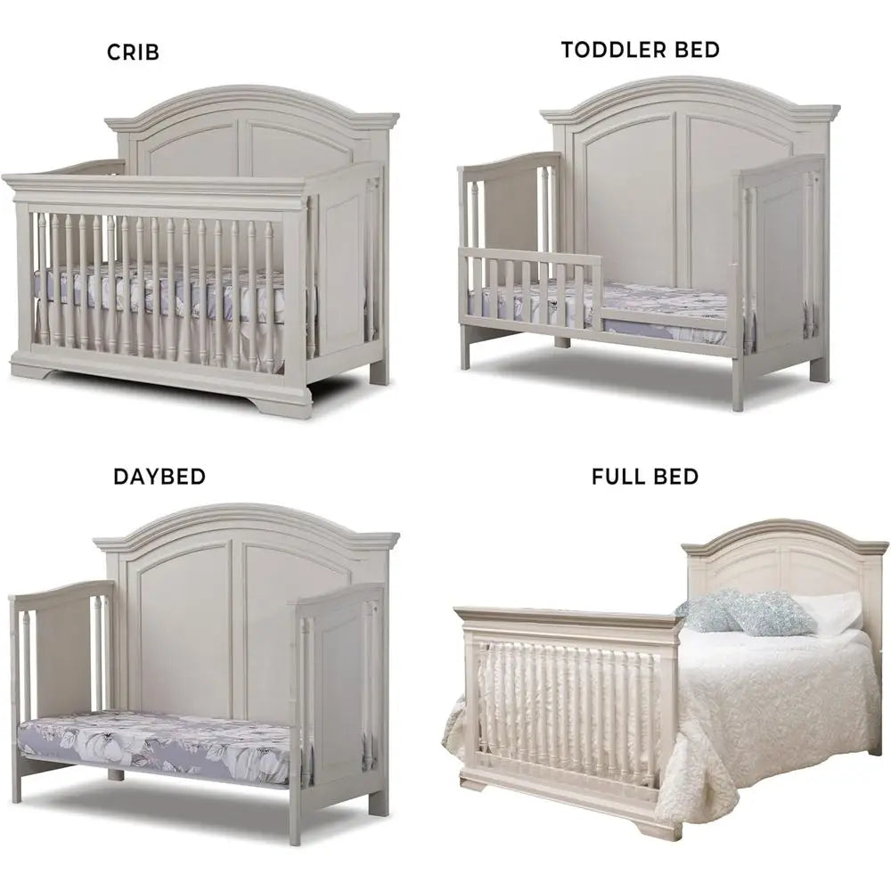 Arched High Crib 4in1 Convertible Wooden Bed For Baby