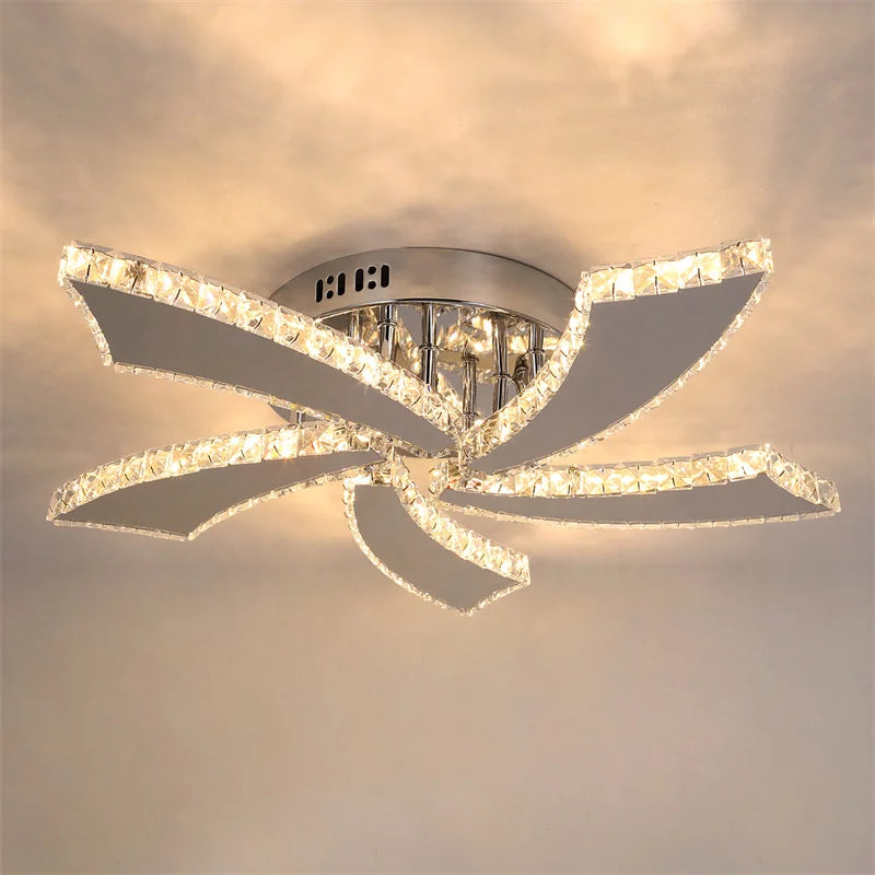 Vetrulus Modern Crystal LED Chandelier With Smart Remote Control