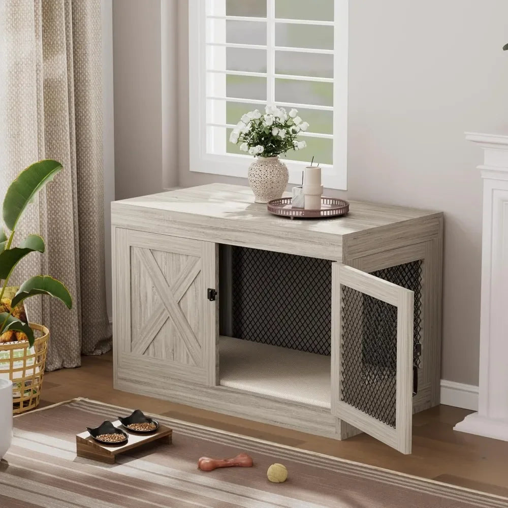 Guangbai Corner Dog Crate Furniture with Double Doors