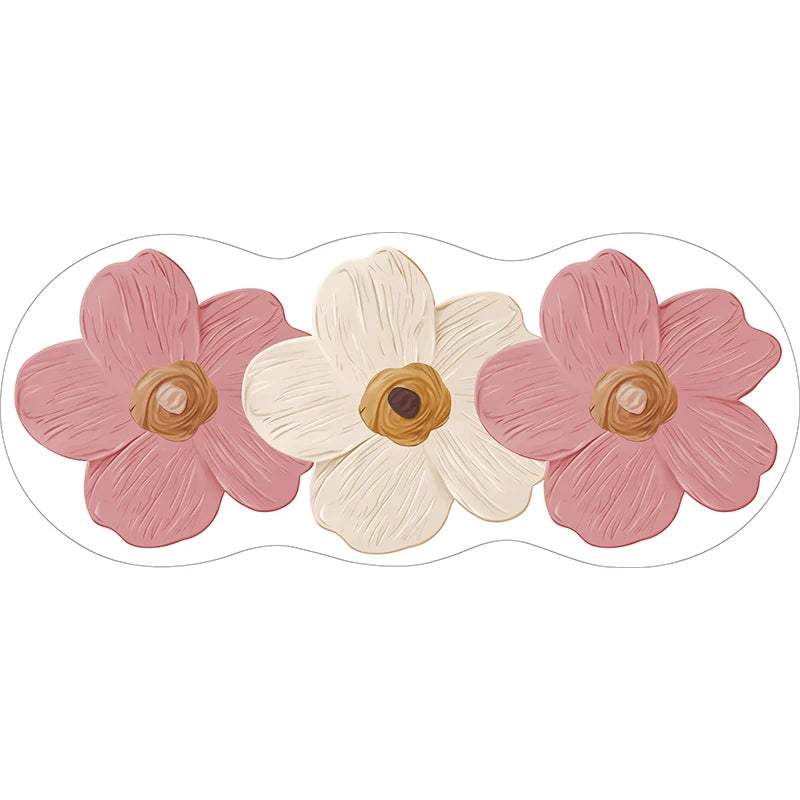 Facaishu Soft Fluffy Bedroom Floor Mat Flower Design Rug