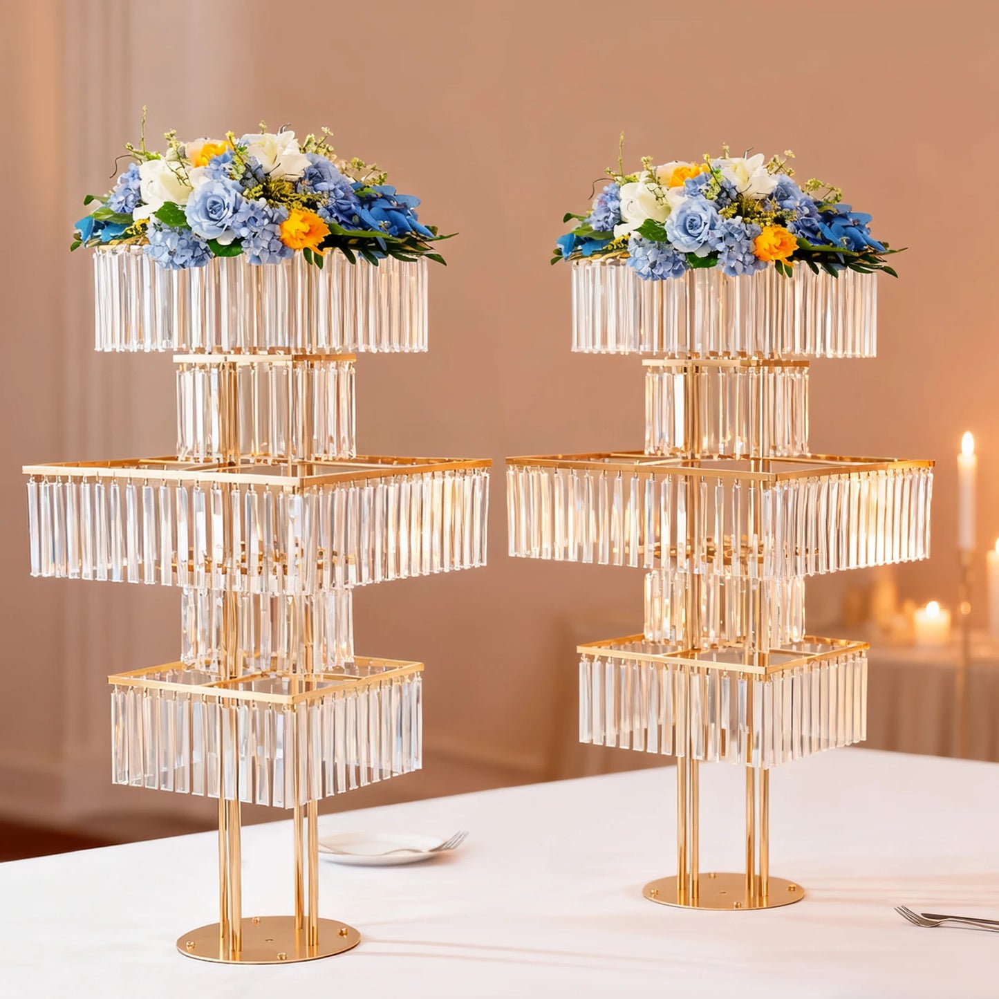 Five Tier Flower Stand Wedding Centerpieces Display For Events
