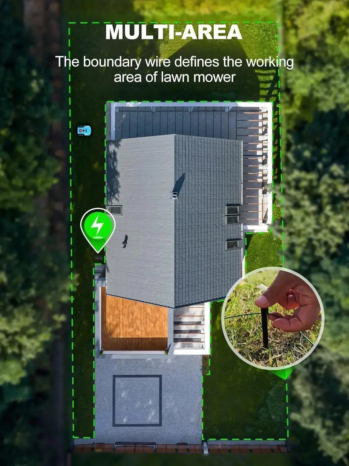 XMSJ Robotic Lawn Mower for Quarter Acre Slopes Up To Forty Seven Percent With App Control Docking Station