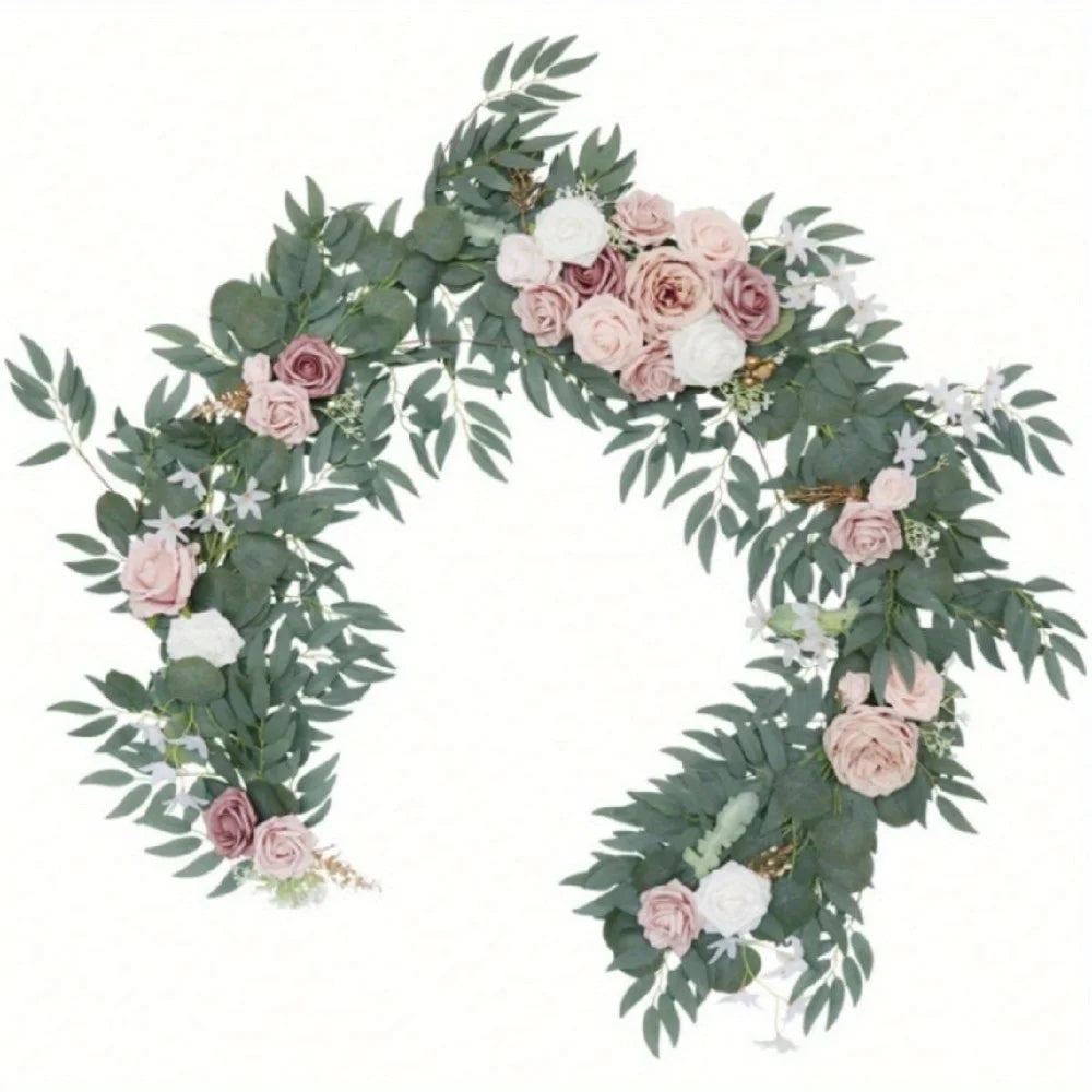 NONECN Eucalyptus Willow Leaf Garland For Wedding Arch Backdrop