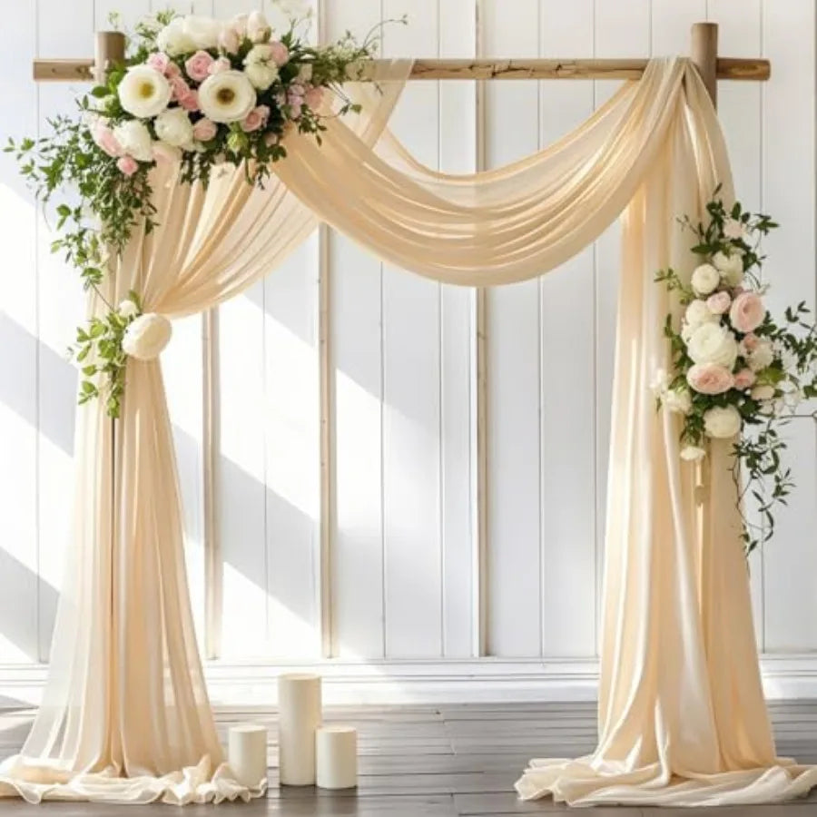 Wedding Arch Draping Fabric Sheer Chiffon Backdrop Panel