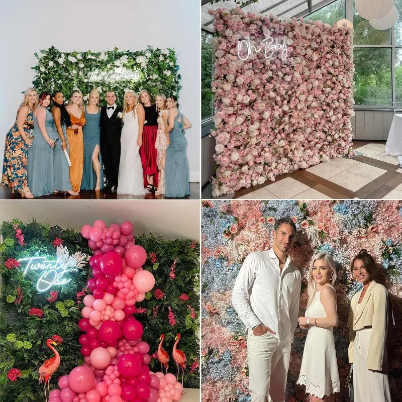 Hign Concerned Flower Wall Panels 3D Silk Floral Backdrop
