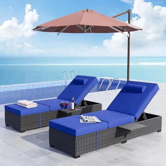 Hign Concerned Outdoor Wicker Chaise Lounge Recliners