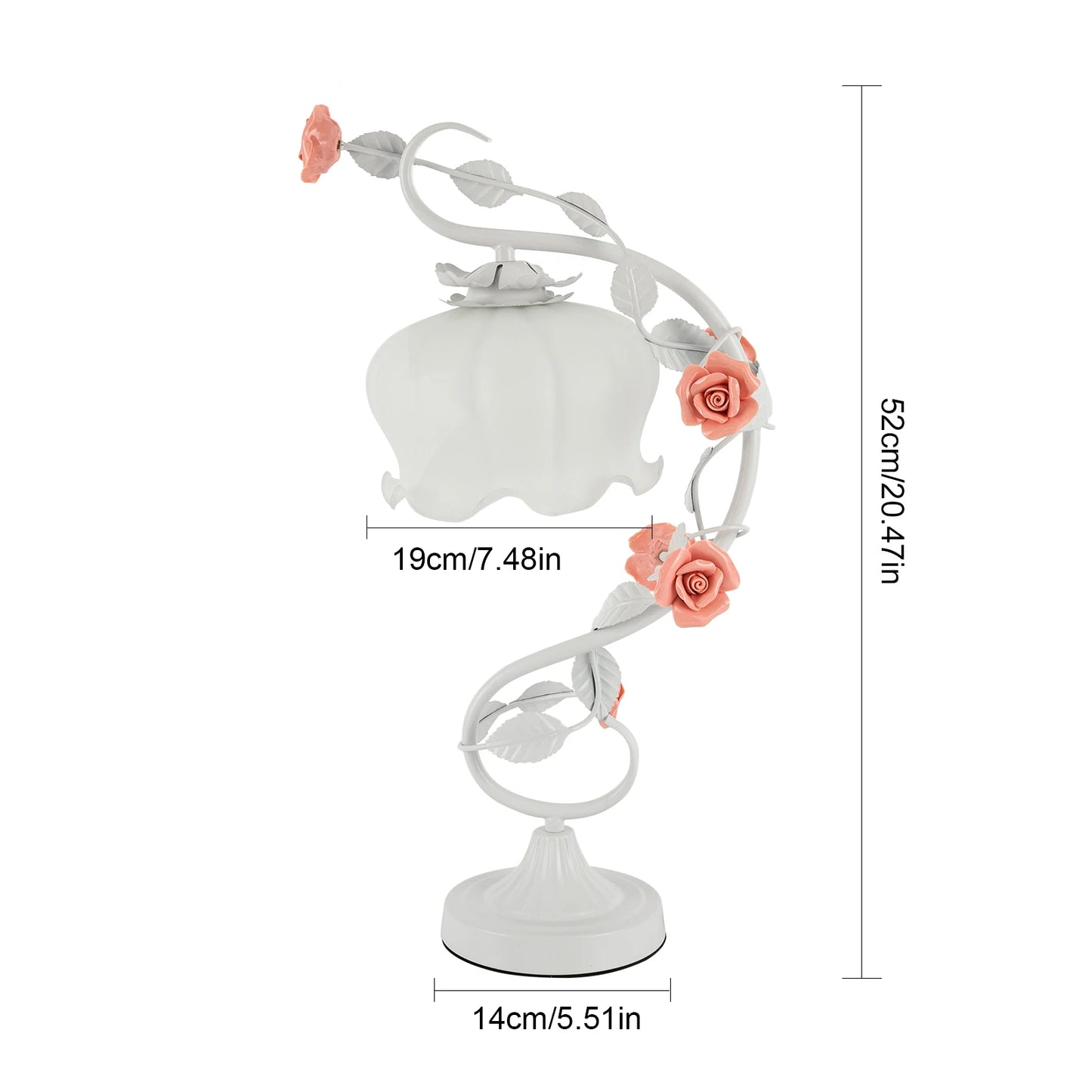 Modern Stained Glass Flower Table Lamp With Switch