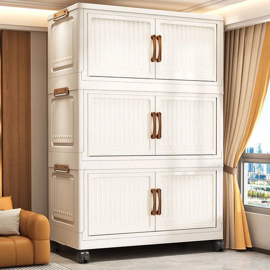 Foldable Plastic Storage Cabinet For Home Multipurpose Organizer