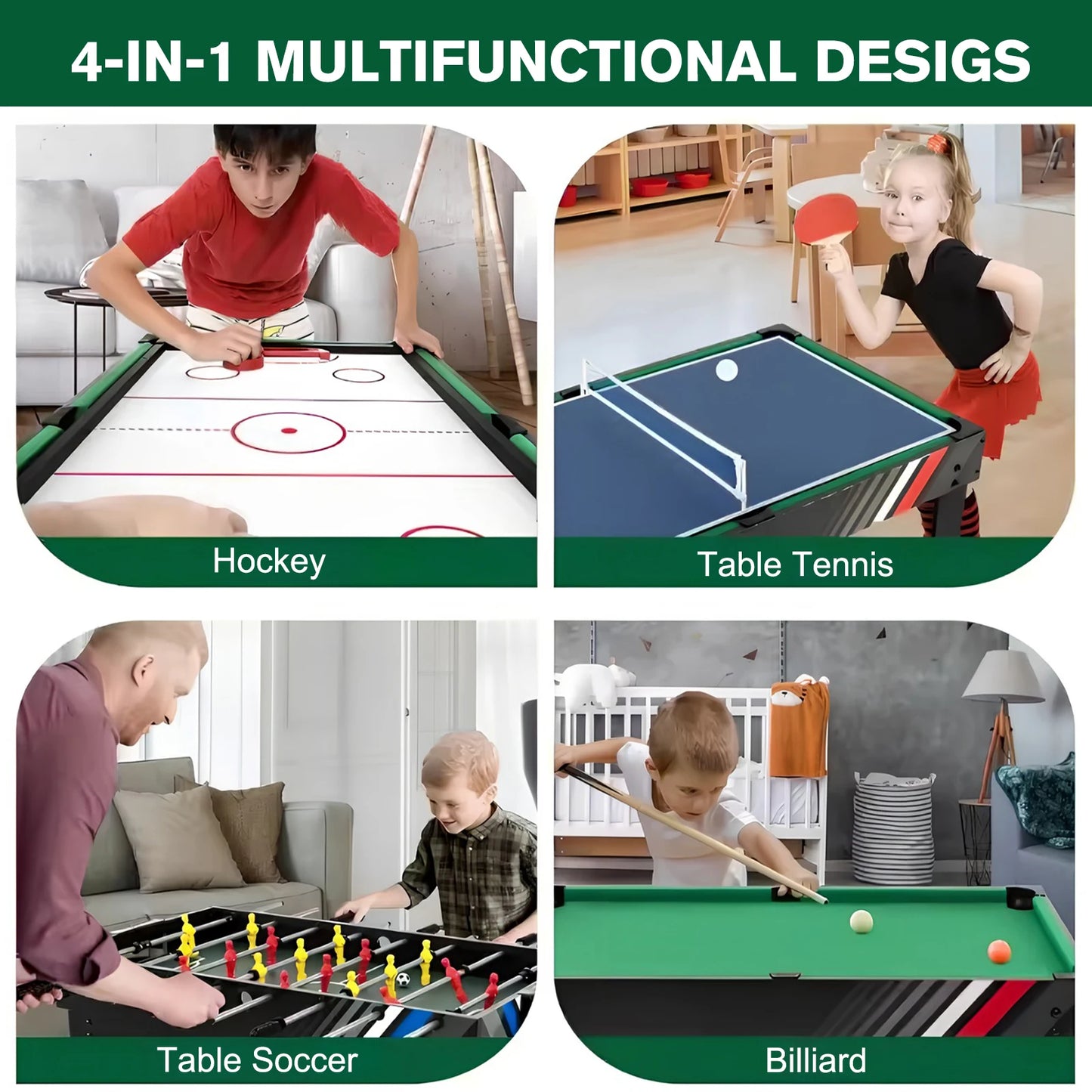 Shunmaii 4 In 1 Multi Game Table Set Entertainment