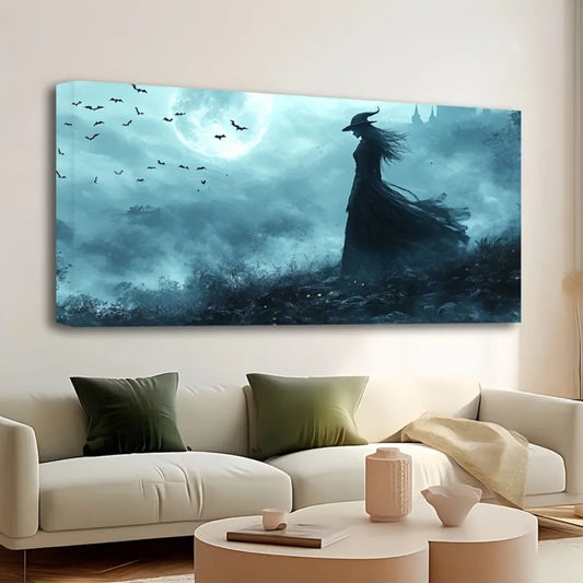 Halloween Canvas Wall Art with 1.5 Inch Thick Pine Solid Wood Frame