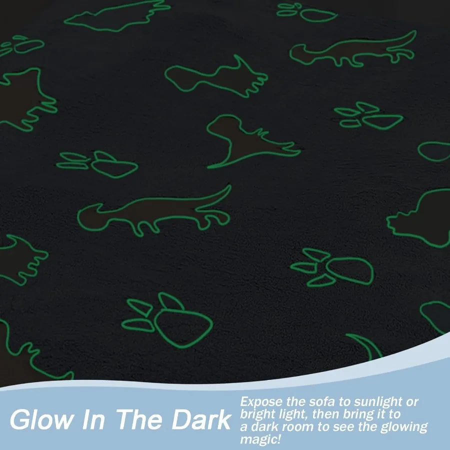 LISM Glowing Dinosaur Flip Out Sofa For Toddlers Convertible Floor Bed And Recliner