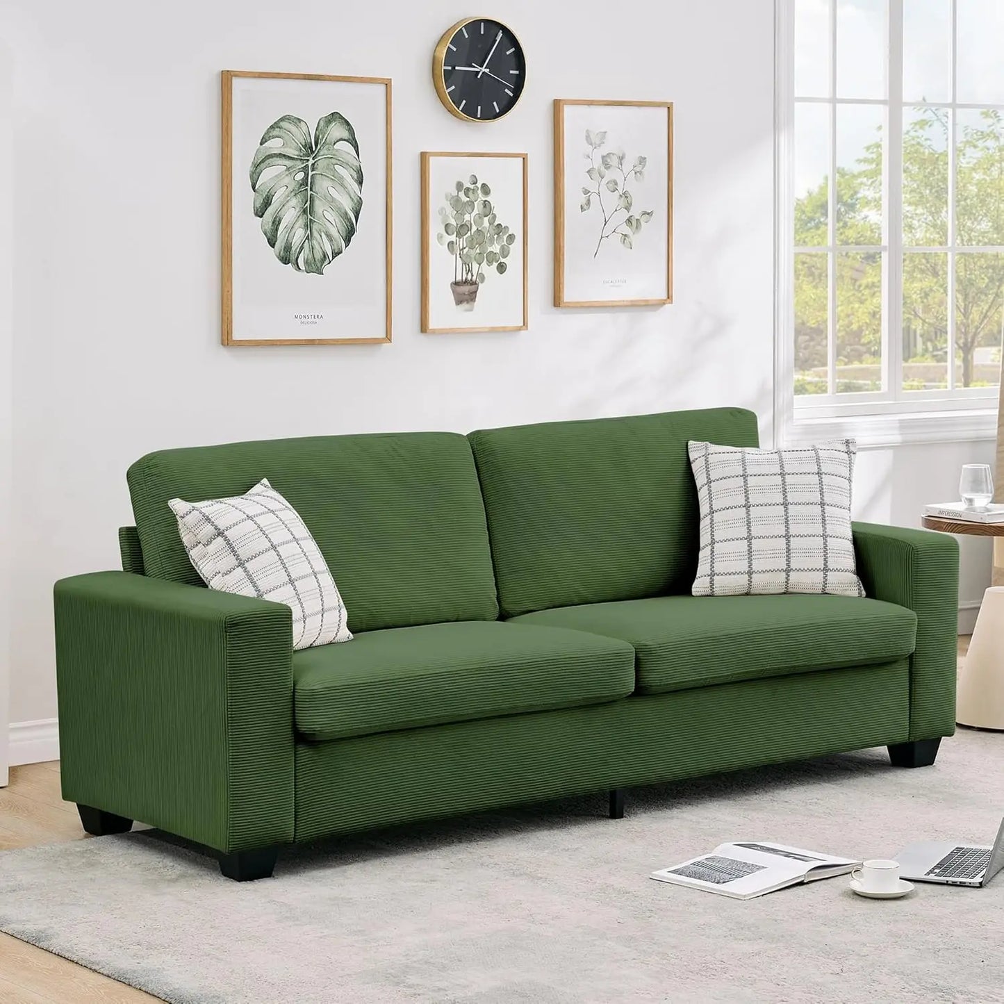 Studyset Corduroy Loveseat Sofa For Living Room Comfort