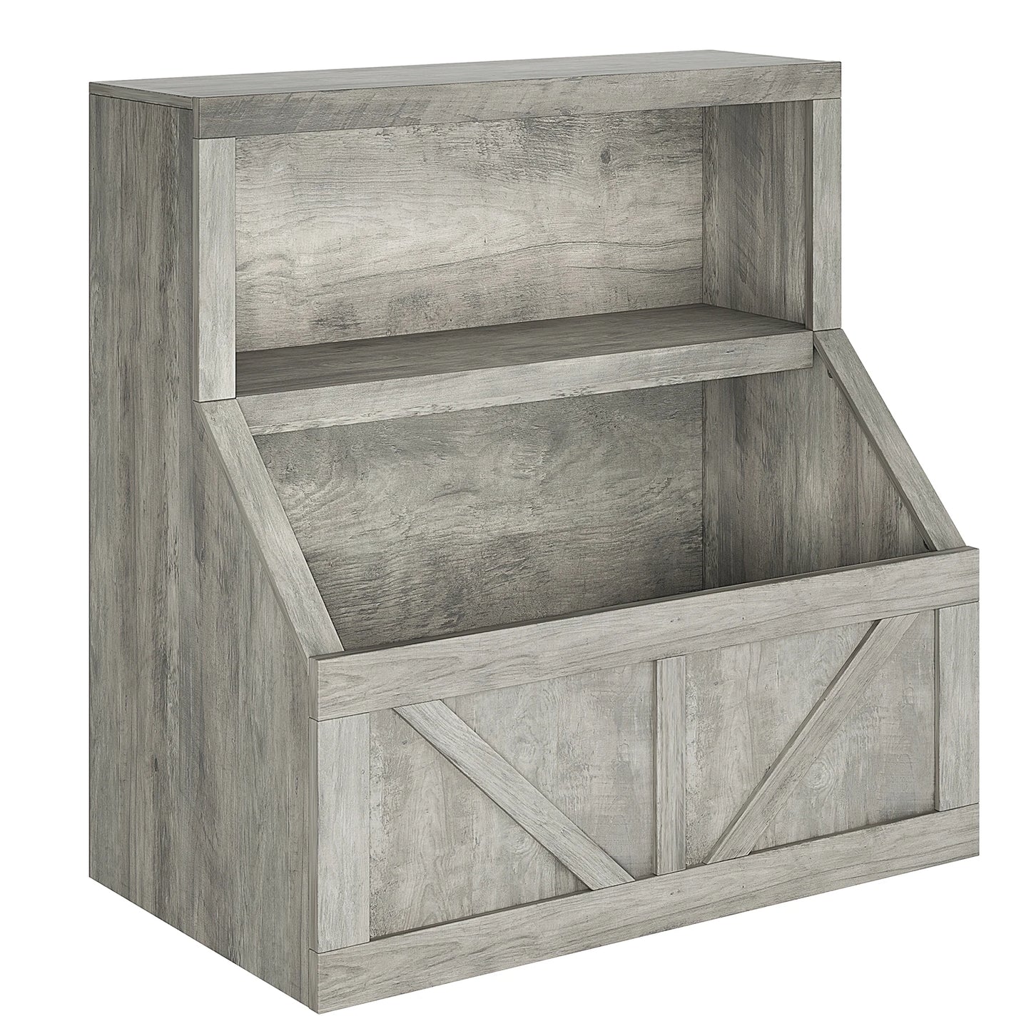 Kids Wooden Toy Storage Organizer With Cubby Bookcase Playroom