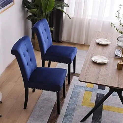 2PCS European Retro Velvet Accent Chair and Makeup Stool for Bedroom