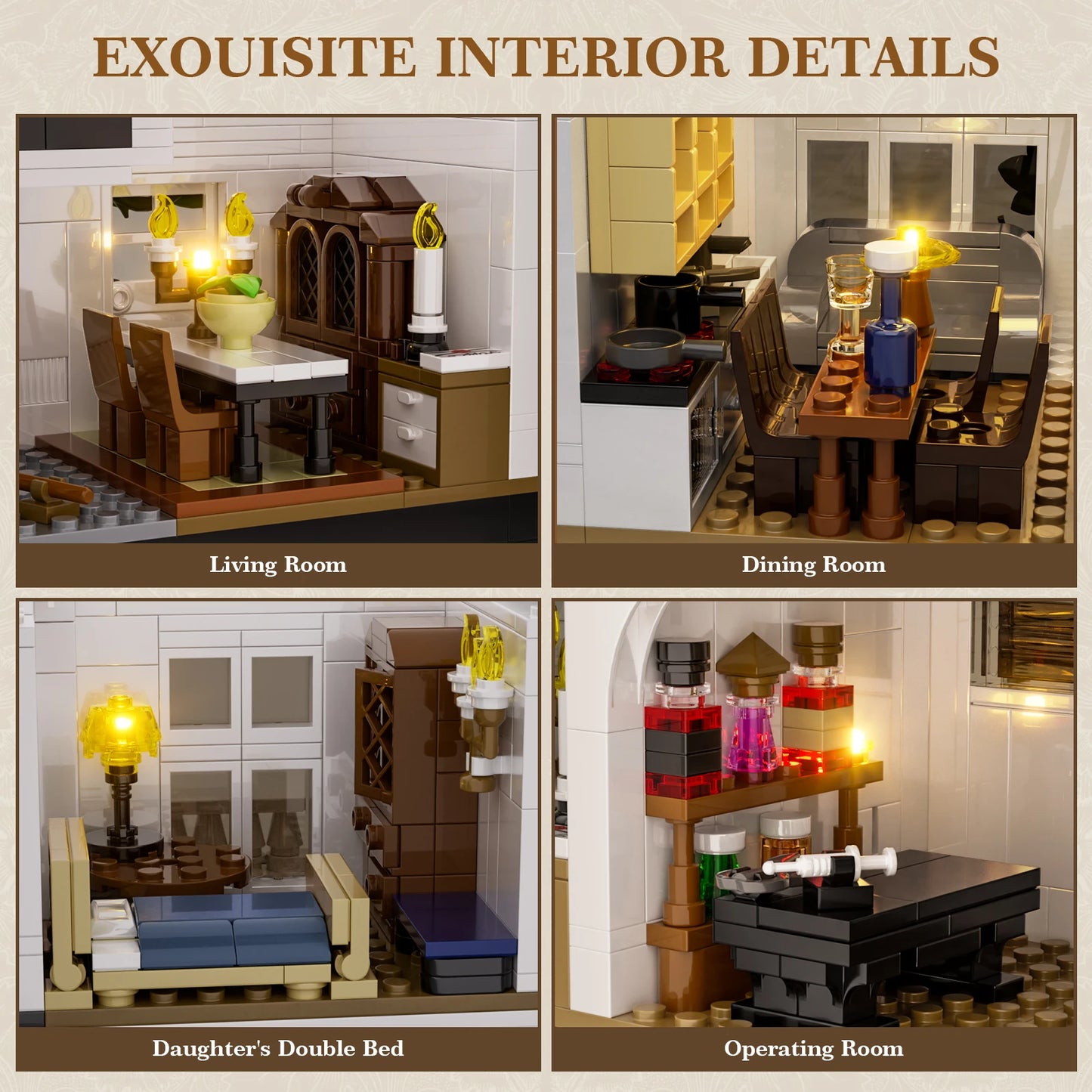 Magic House Building Set With LED Lights For Adults