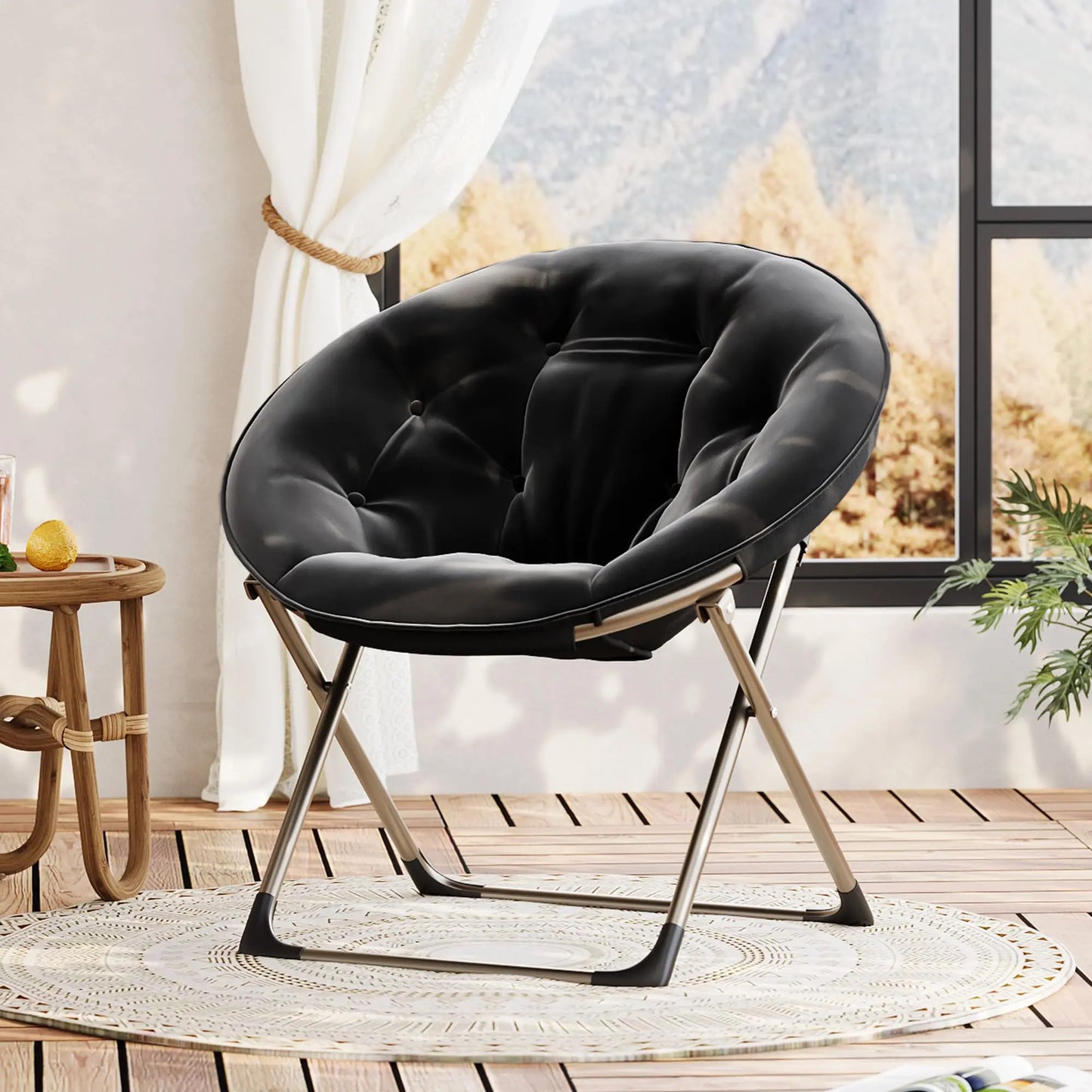 HiMISS Comfy Saucer Chair Reading Lounger With Metal Frame