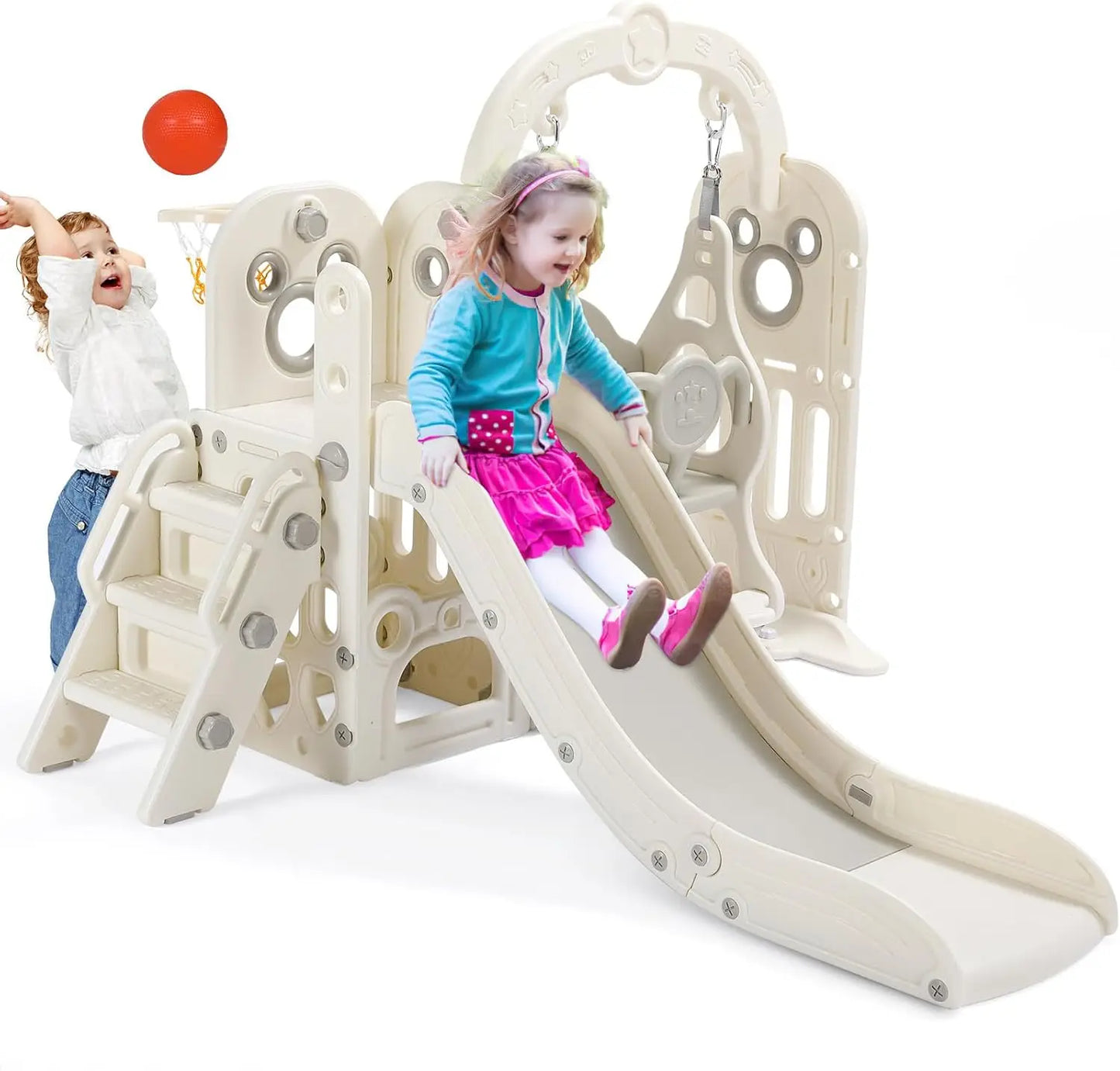 Kids Durable Playground Swing Slide Climber 6 in 1