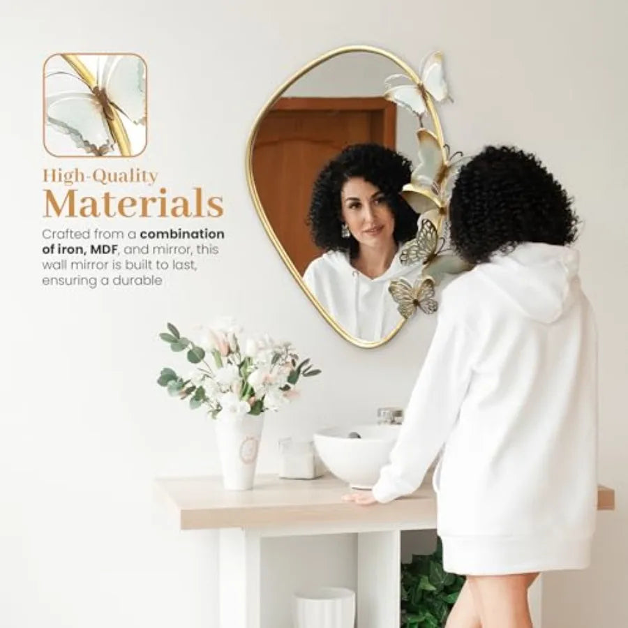 Decorative Butterfly Mirror With Irregular Shape For Living Room