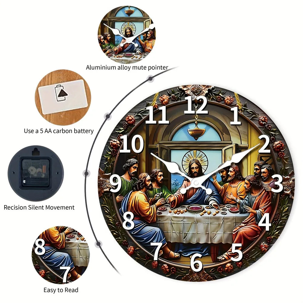 XMSJ Fantasy Themed Wooden Veneer Digital Wall Clock