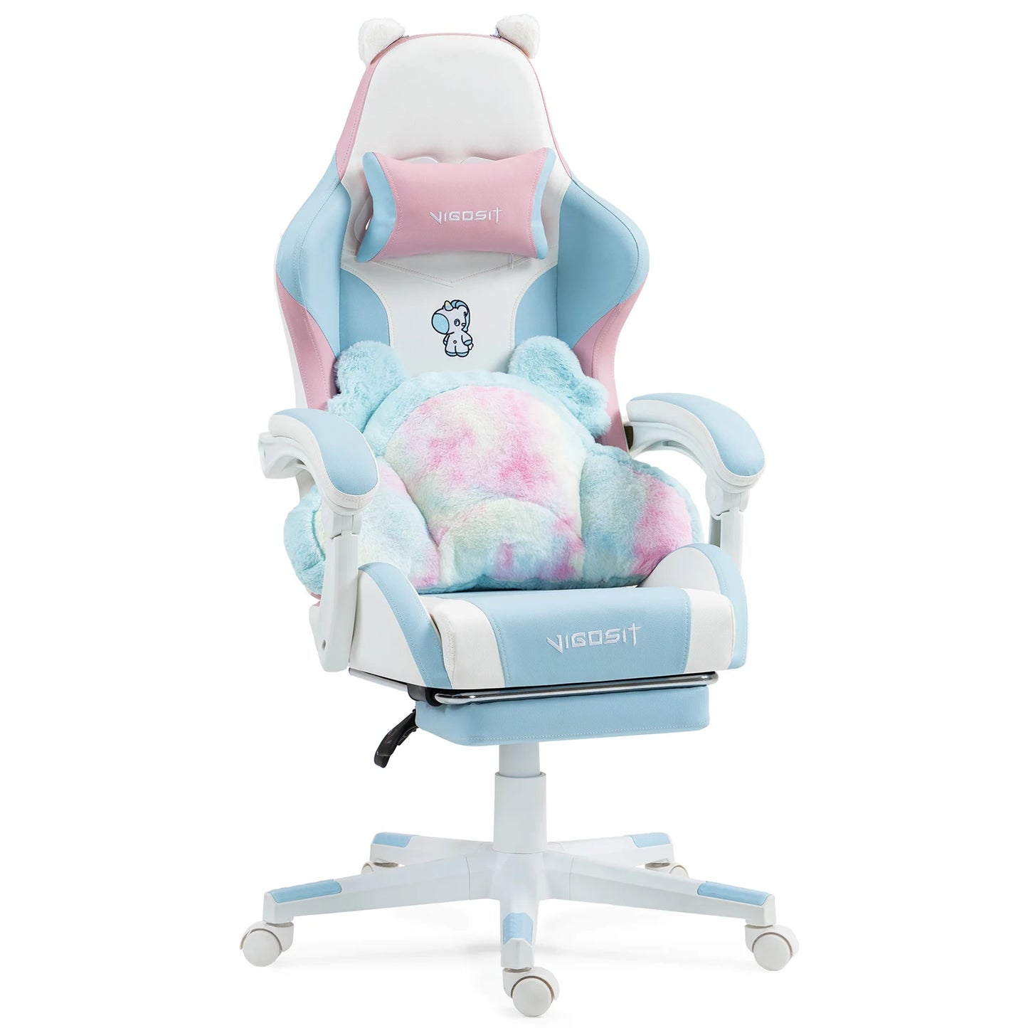 Vigosit Gaming Chair With Cute Ears And Kawaii Pillow Lumbar Support