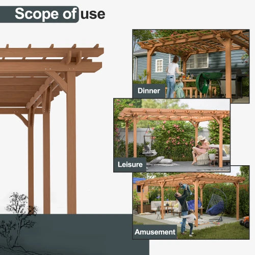 Wooden Gazebo Pergola for Climbing Plants and Garden Support
