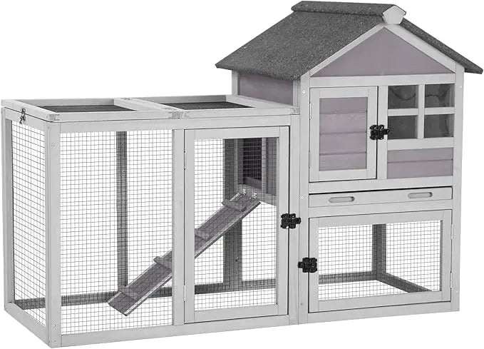 XMSJ Rabbit Hutch Indoor Outdoor Coop With Run