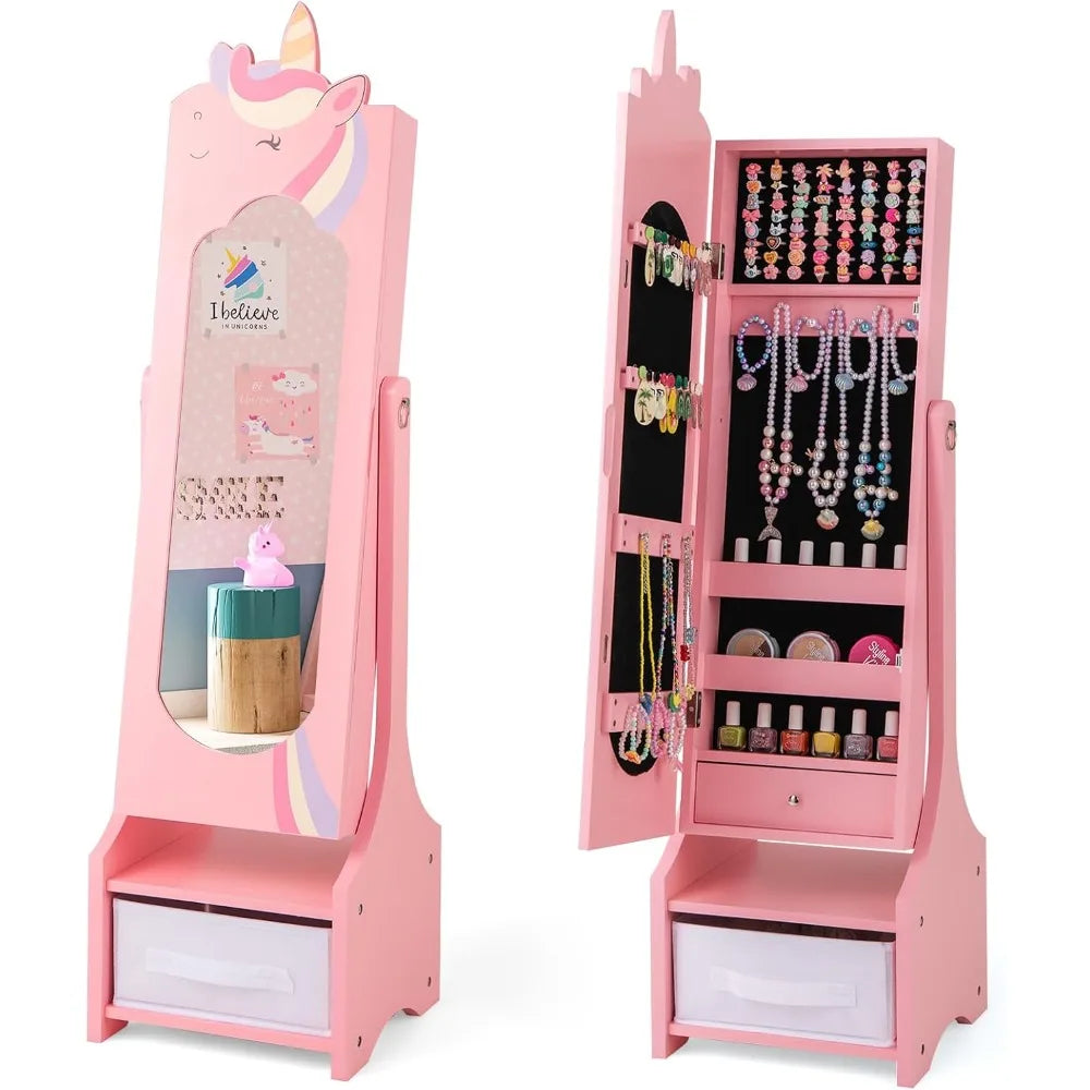 Jewelry Armoire Standing Jewelry Cabinet With Full Length Mirror