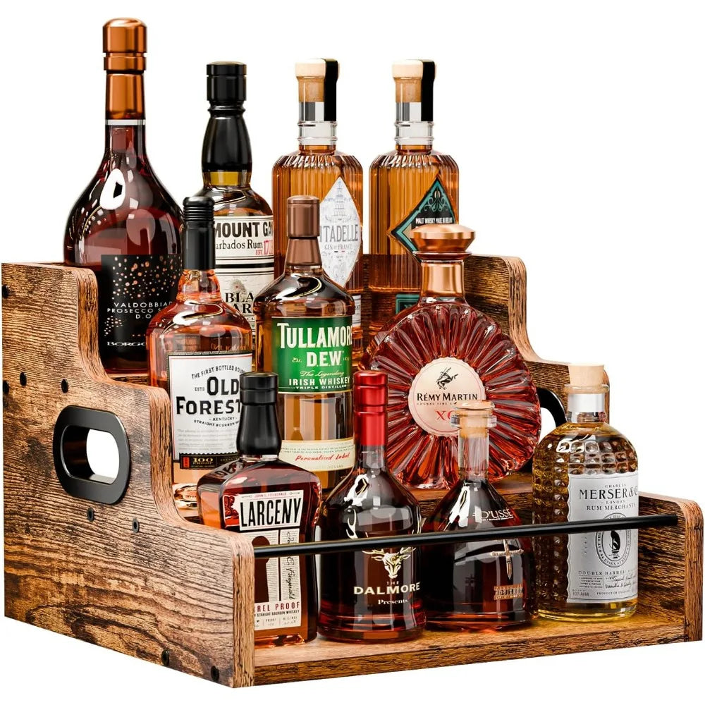 NBVCX Three Tier Countertop Liquor Display Shelf Organizer