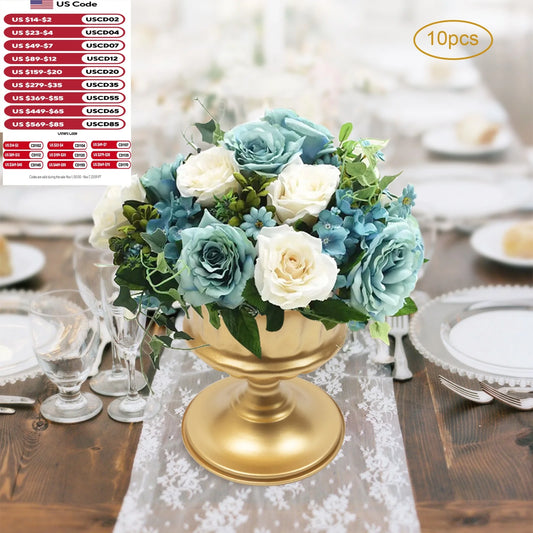 Floral Centerpiece Vases 10 Piece Iron Trumpet Set