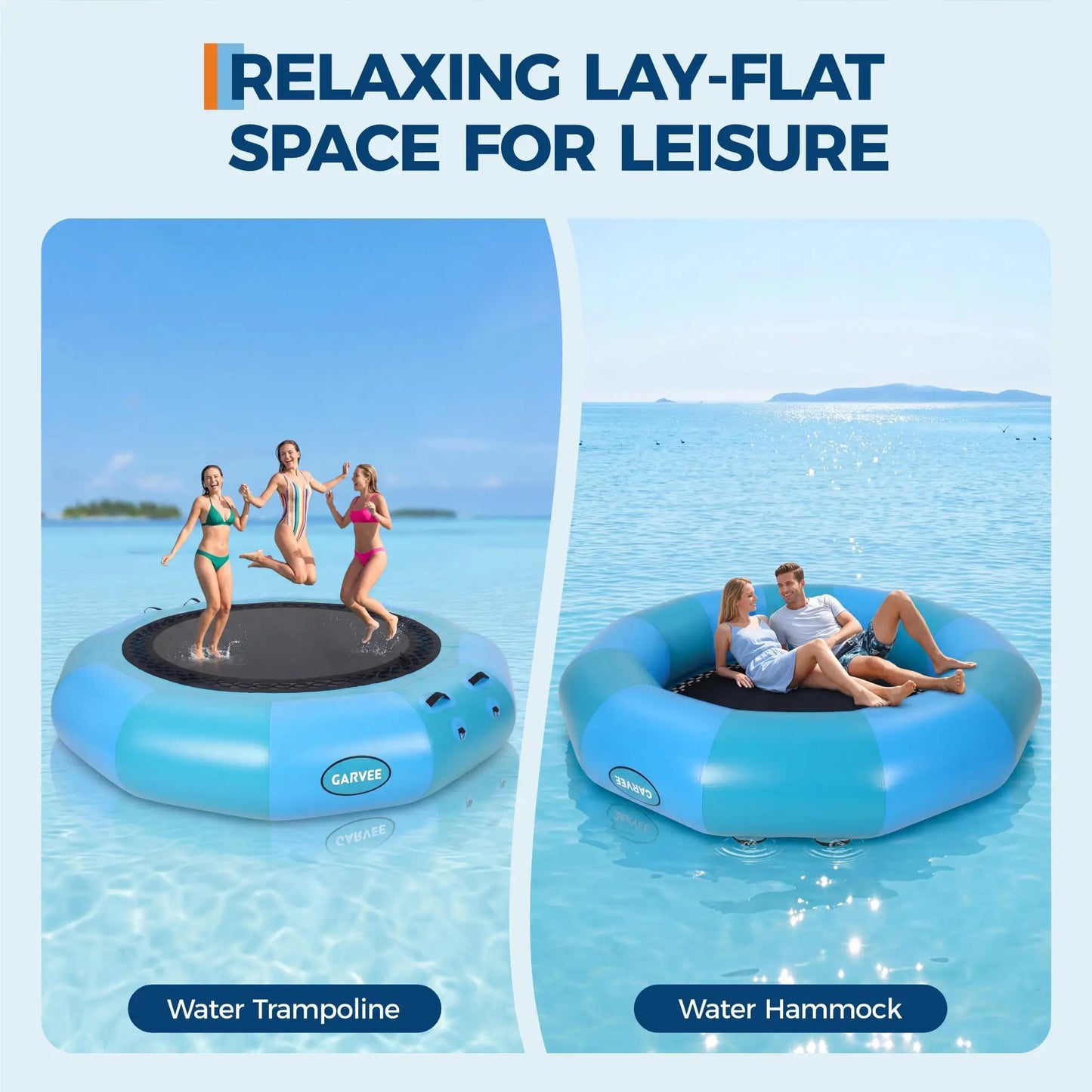 Studyset Inflatable Water Trampoline With Ladder For Lakes And Pools