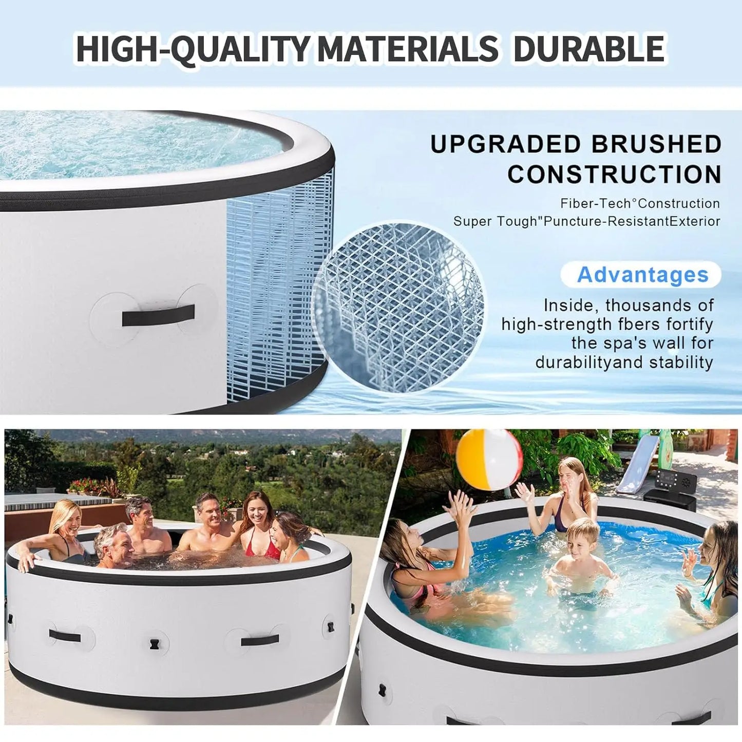 Inflatable Spa Pool Hot Tub For Four To Six People With Massage Jets