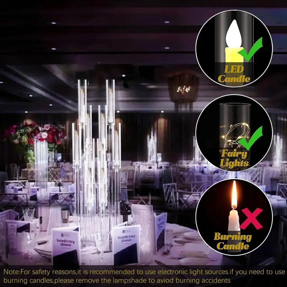 Acrylic Floor Candelabra 10 Arm Centerpiece For Wedding