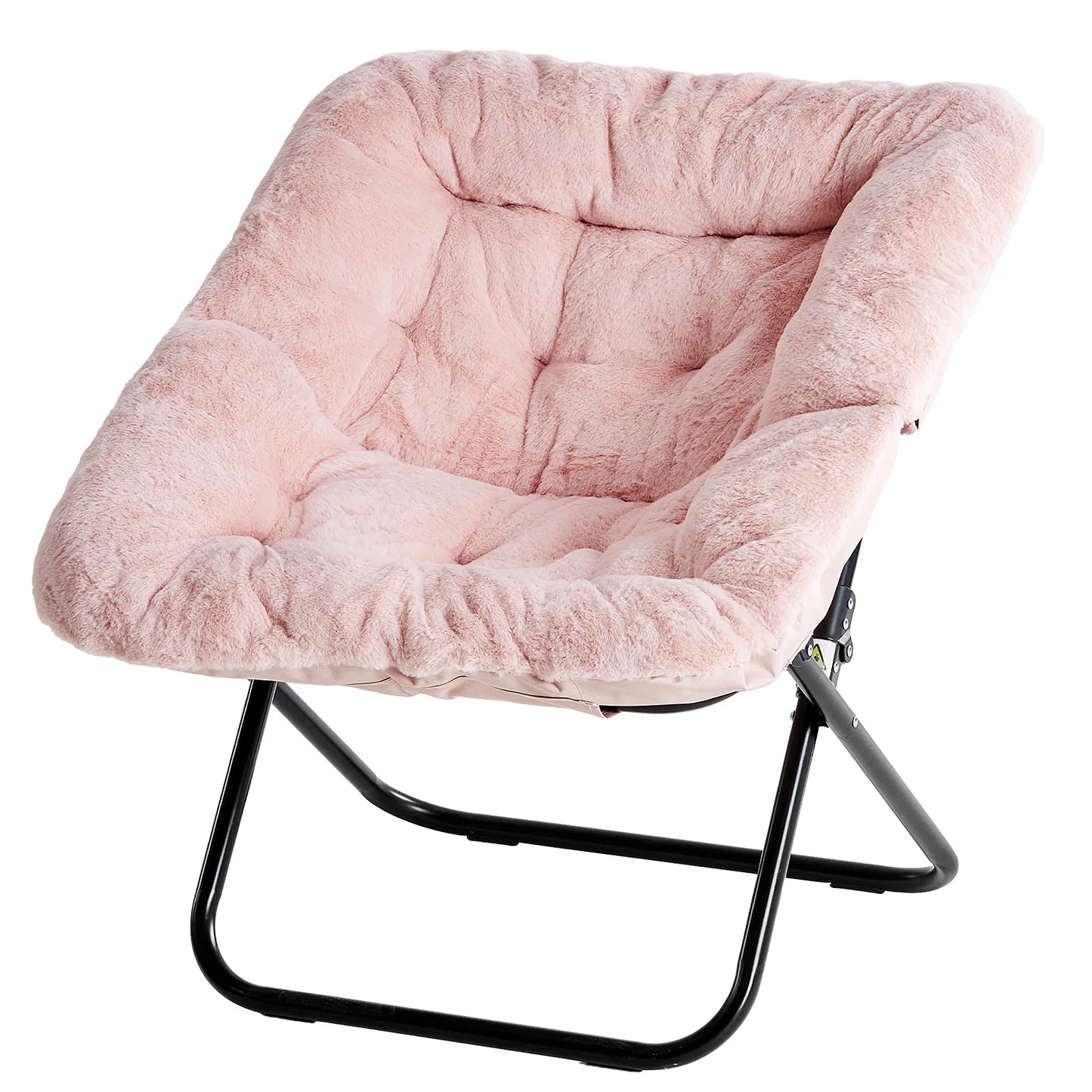 JHK Cozy Saucer Chair Faux Fur Fabric Deluxe Lounge