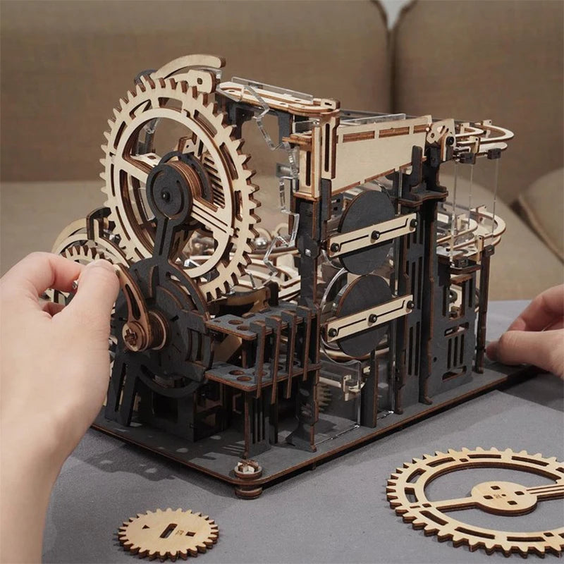 Robotime Marble Run 3D Wooden Puzzle Kit Night City