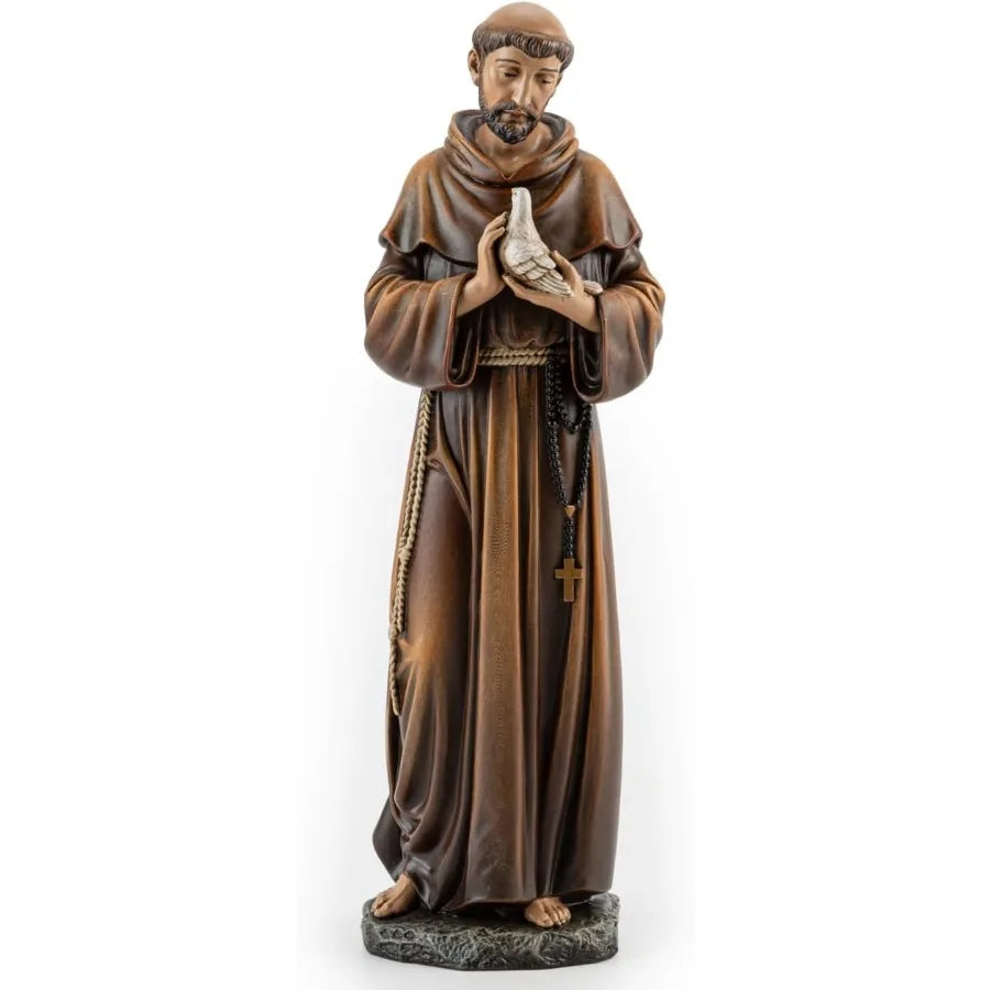 High-concerned Catholic Saint Francis Statue Garden Figurine