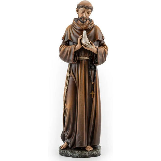 High-concerned Catholic Saint Francis Statue Garden Figurine