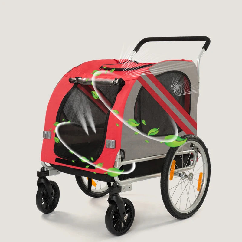 LanYuXuan Foldable Pet Stroller for Cats and Dogs Bicycle
