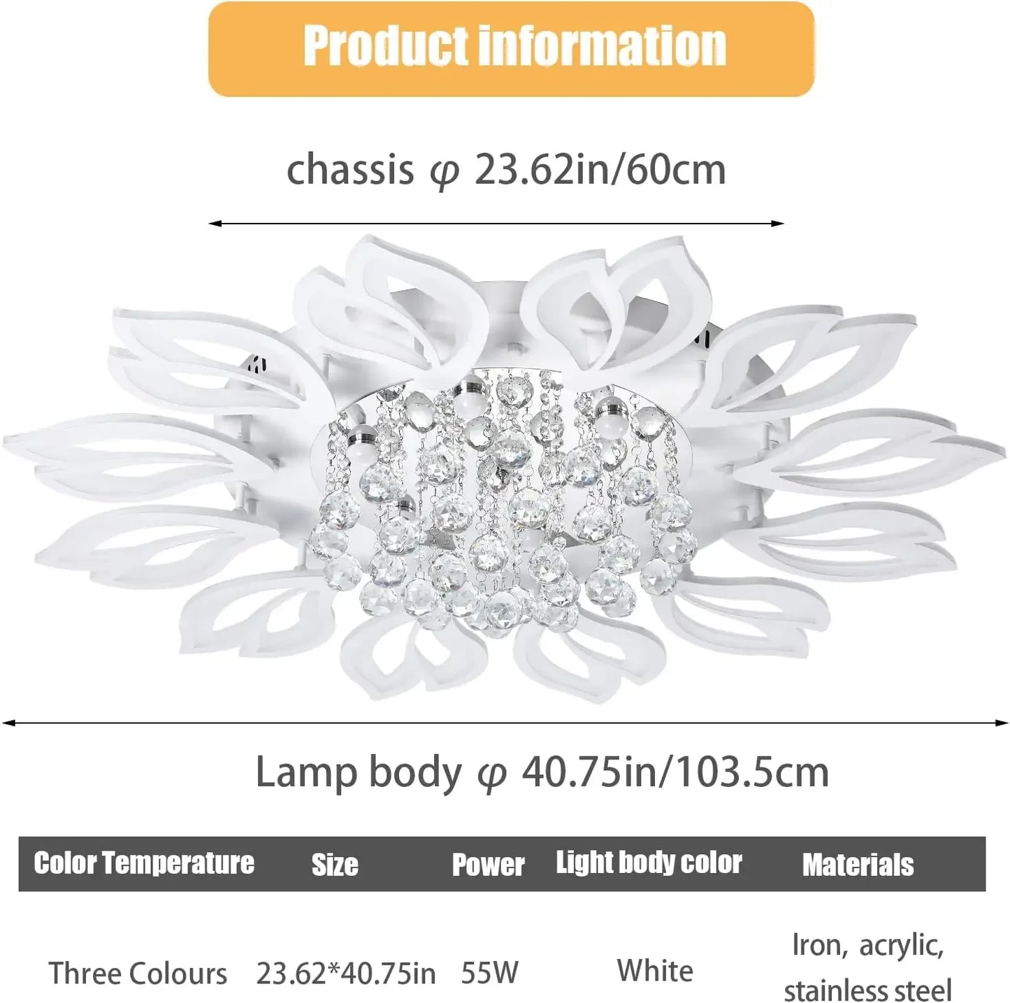 Modern Flower Chandelier LED Smart Ceiling Light With Remote