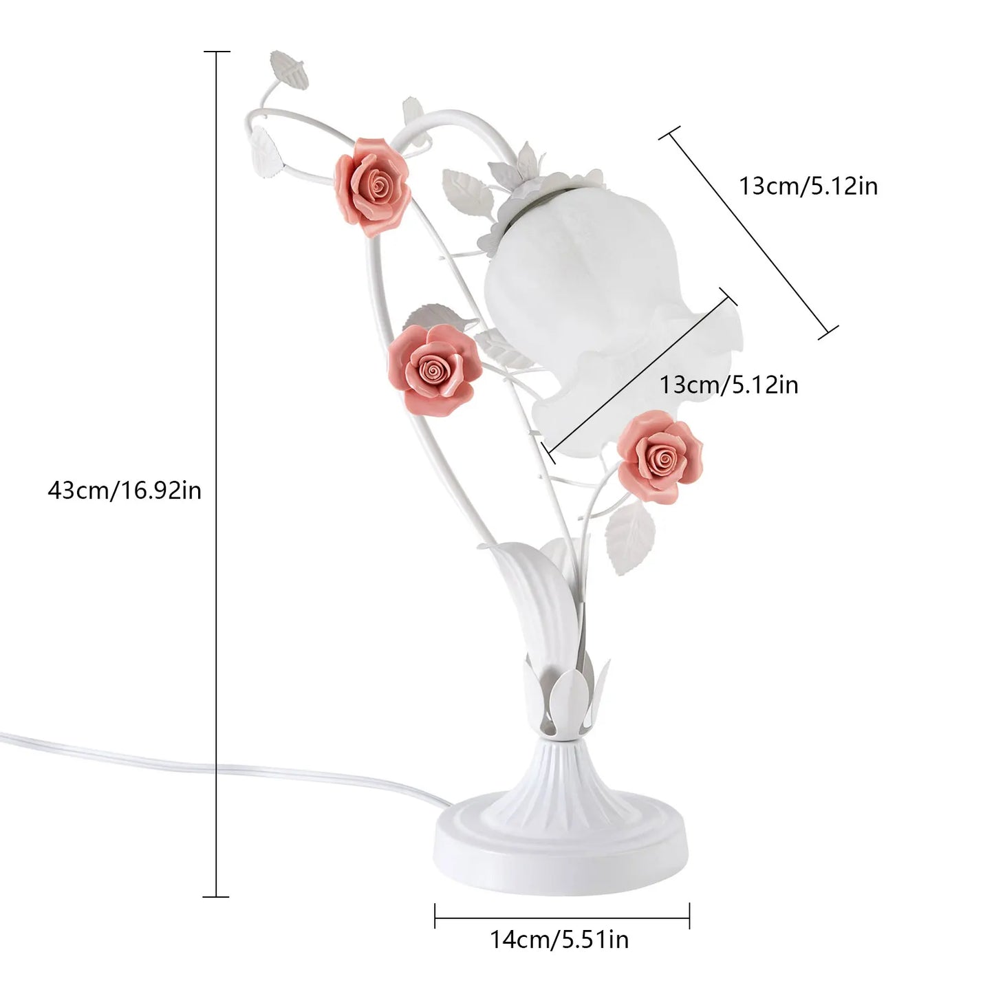 Modern Stained Glass Flower Table Lamp With Switch