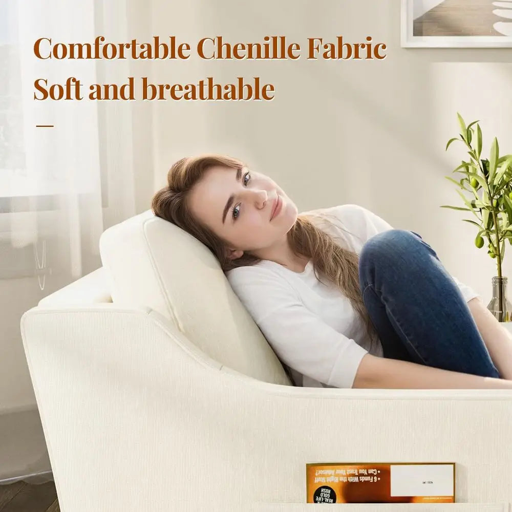 360 Degree Swivel Upholstered Accent Chair Set for Reading Furniture