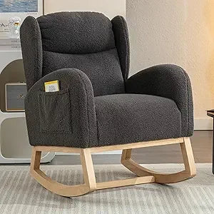 DAFIFY Teddy Upholstered Rocking Glider Chair Mid Century