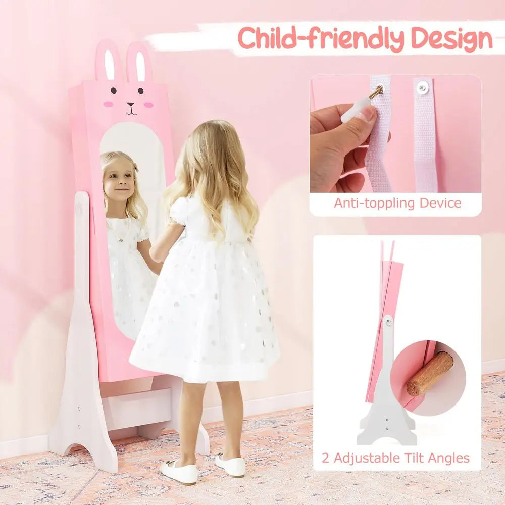 Kids Jewelry Armoire Cabinet With Full Length Mirror Storage