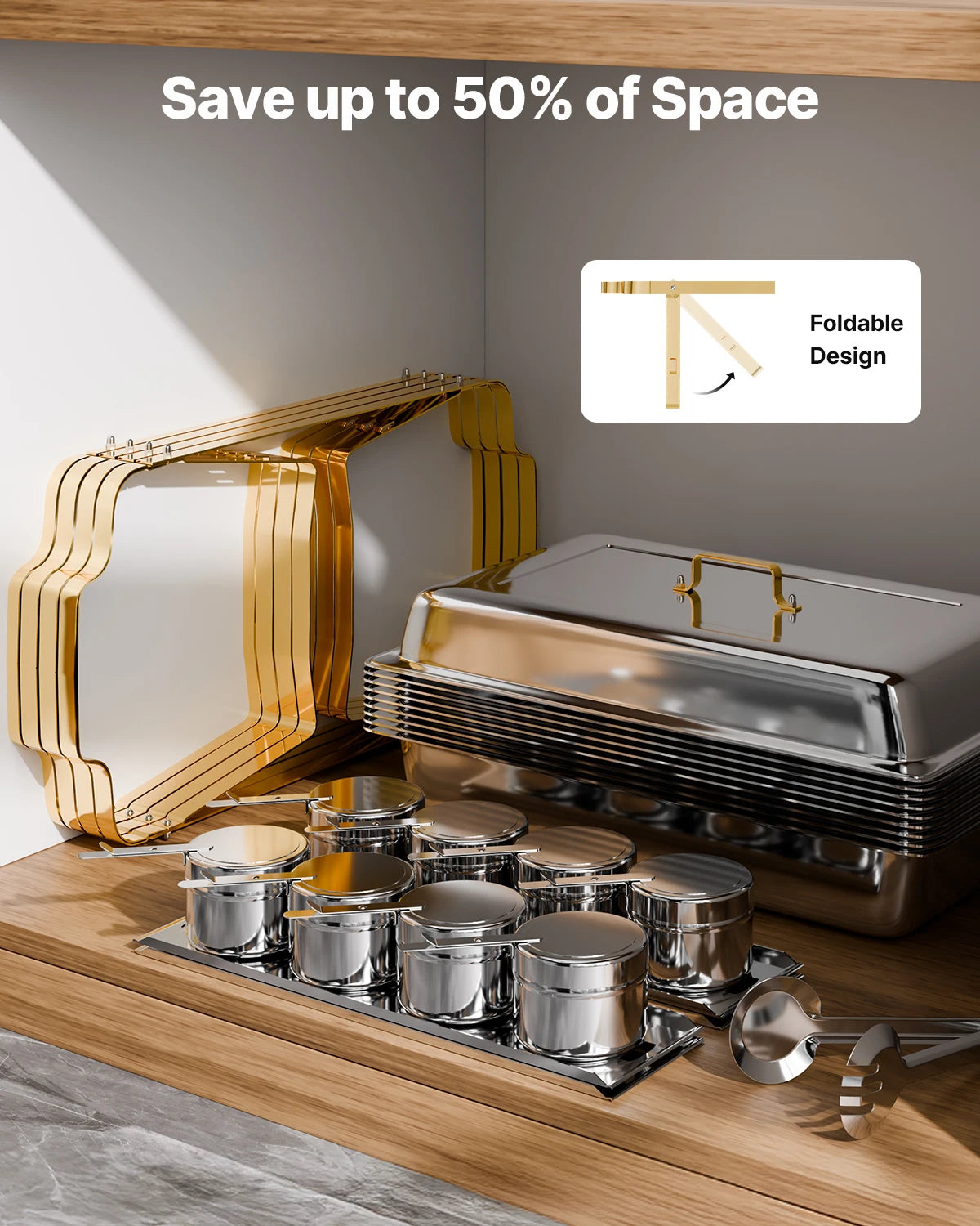 SucceBuy Chafing Dish Buffet Set Stainless Steel Catering Server