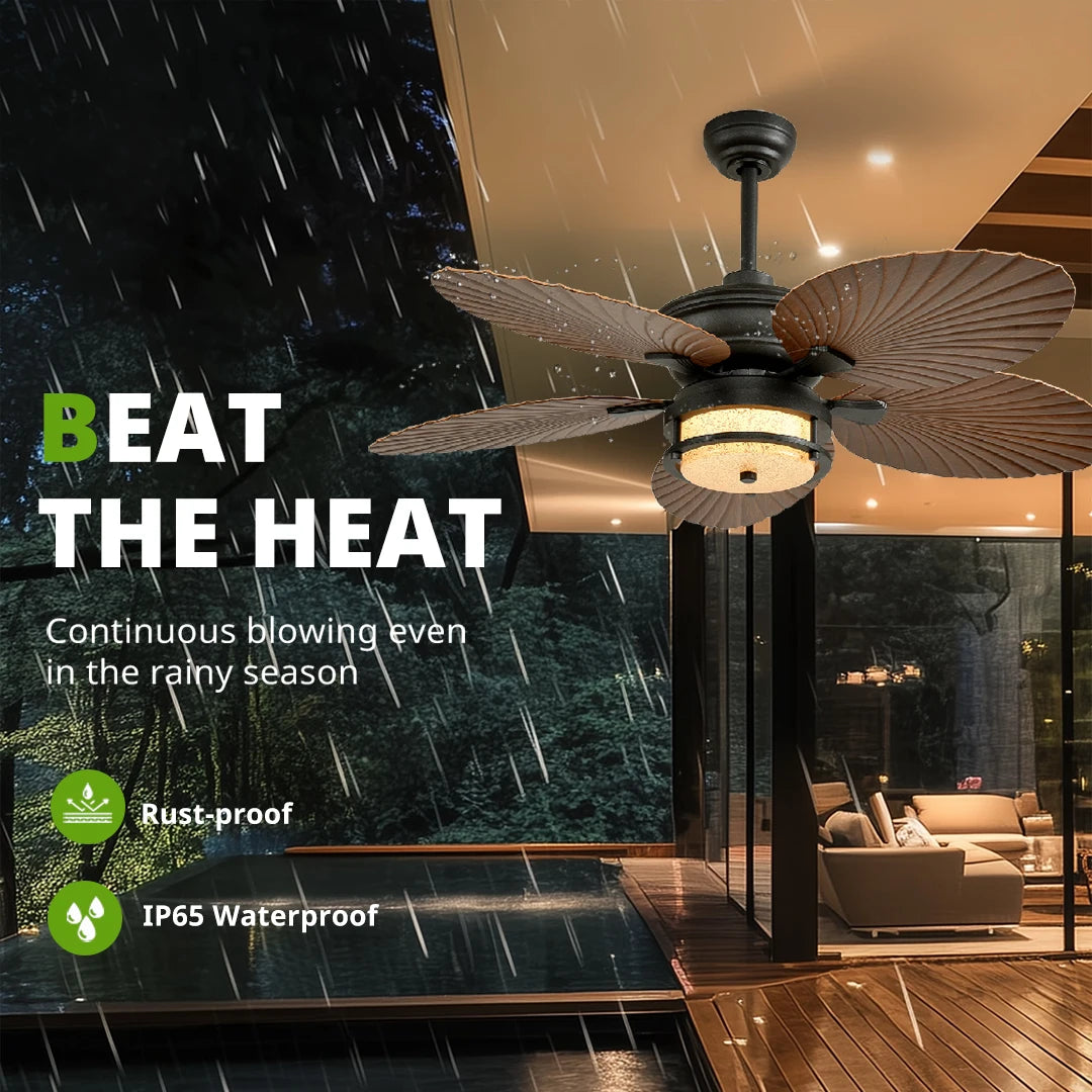 Orison Outdoor Ceiling Fan With Dimmable LED Lighting