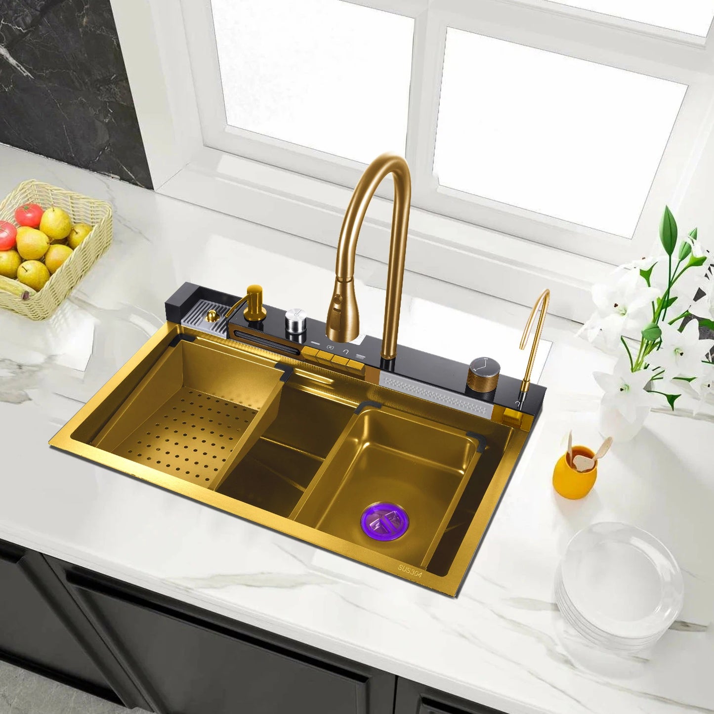 Drop In Kitchen Sink Workstation Stainless Steel Top Mount