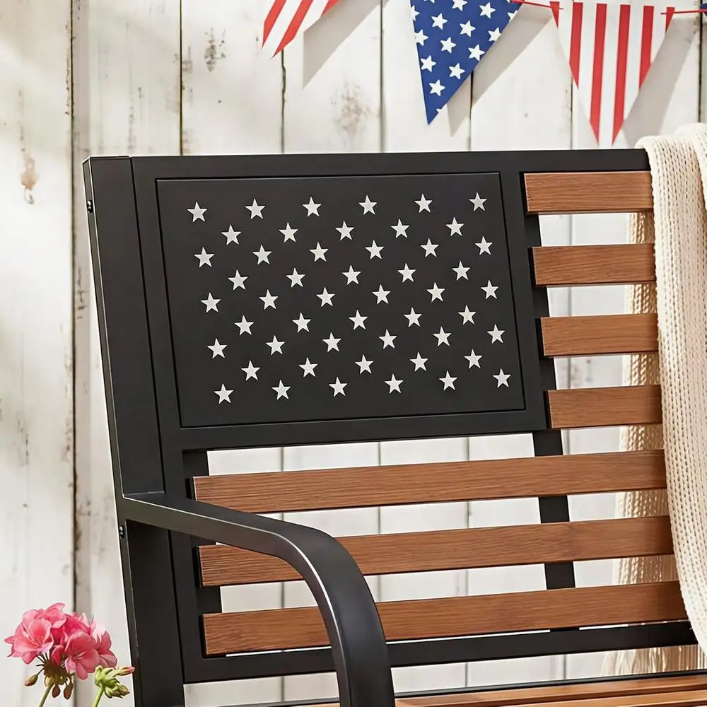 XMSJ Durable Outdoor Garden Bench Cast Iron Arch Legs