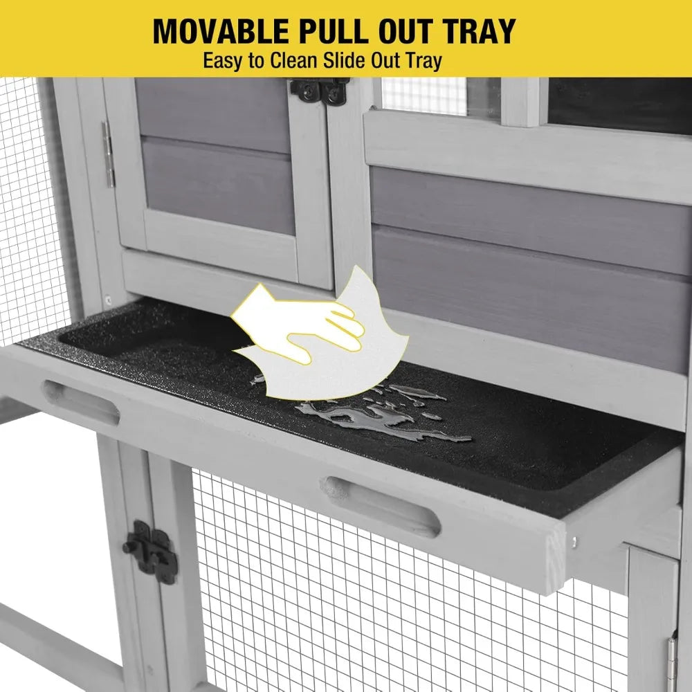 XMSJ Rabbit Hutch Indoor Outdoor Coop With Run