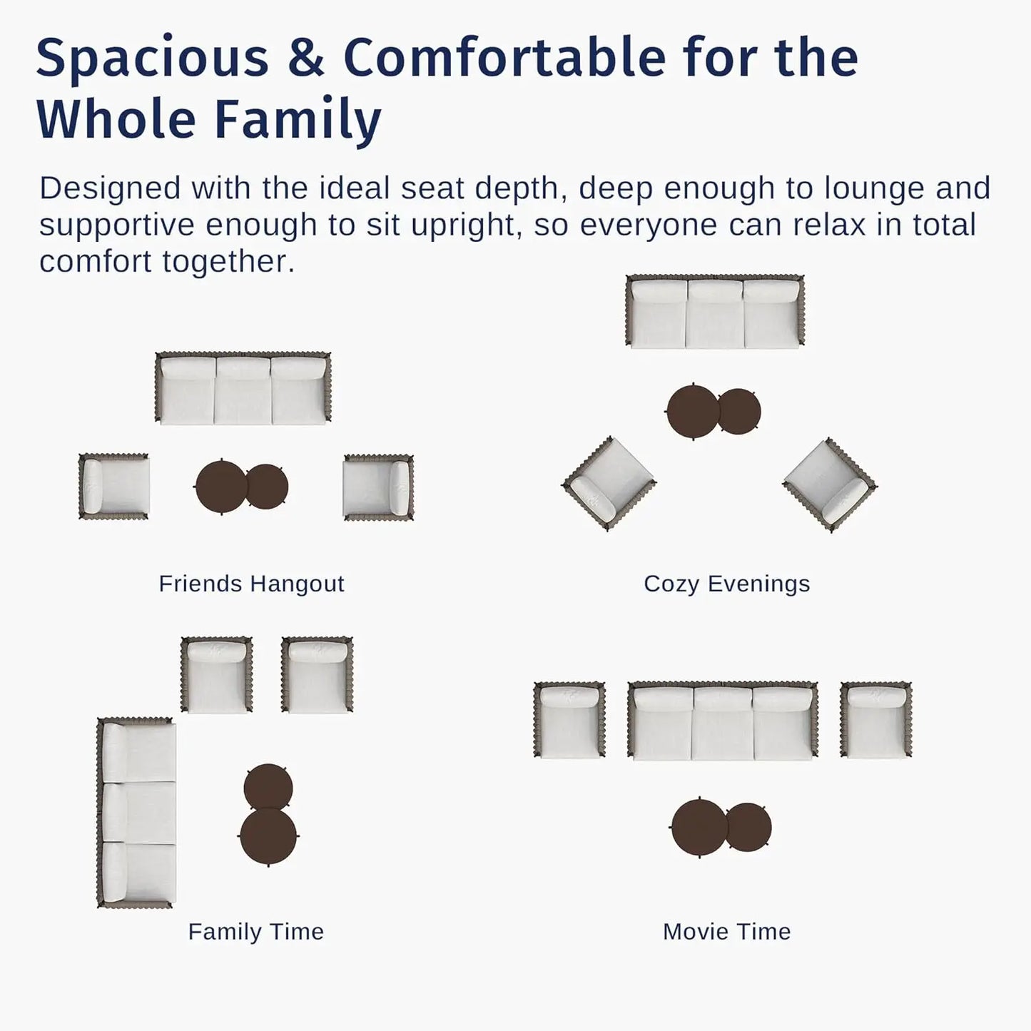Outdoor Patio Furniture Set Deep Seating And Coffee Tables