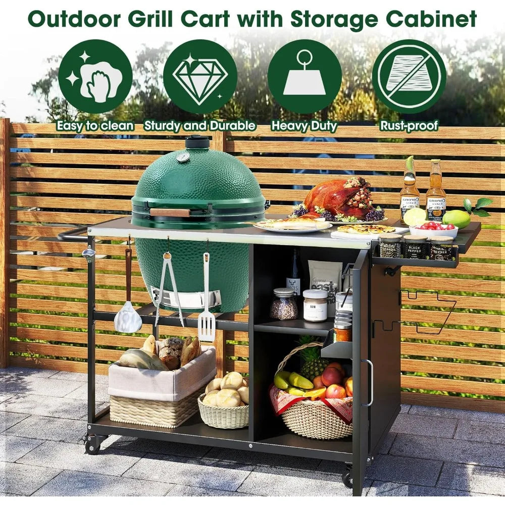 DAFIFY Big Green Egg Grill Cart With Wheels And Storage
