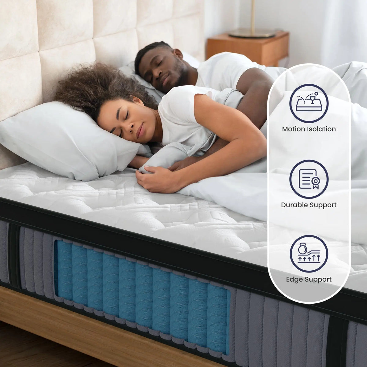 BedStory Luxury Hybrid Mattress With Memory Foam Innerspring Support